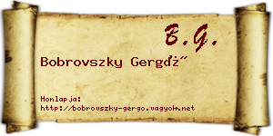 Bobrovszky Gergő névjegykártya
