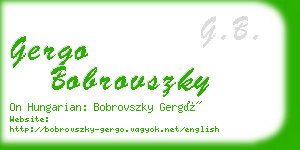 gergo bobrovszky business card